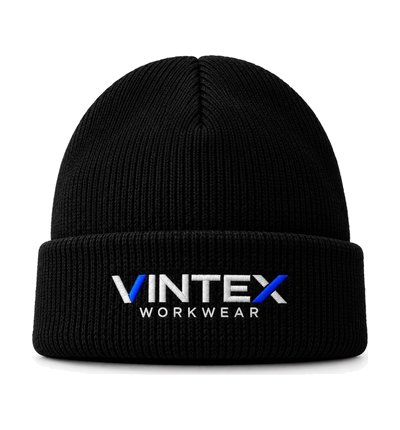 Black knitted Vintex beanie